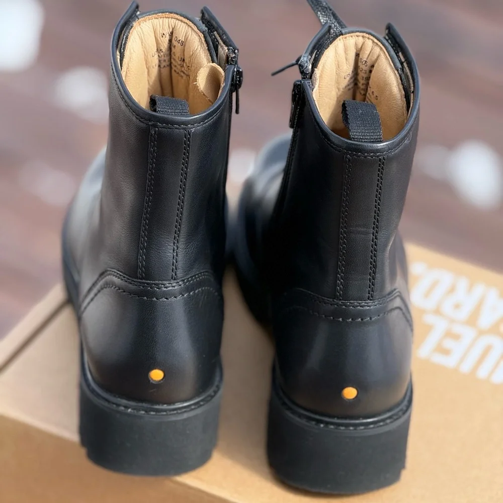 Samuel Hubbard Black Leather Moto Boots - Picture 5 of 11